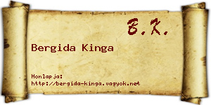Bergida Kinga névjegykártya